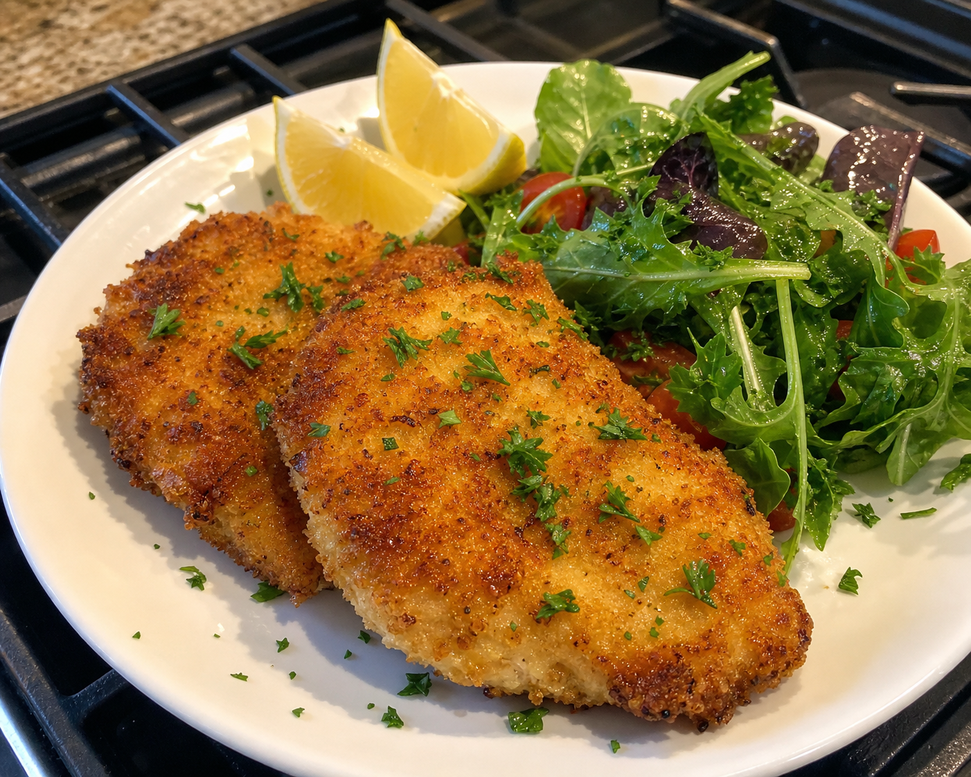 Crispy Cast Iron Breaded Chicken Cutlets